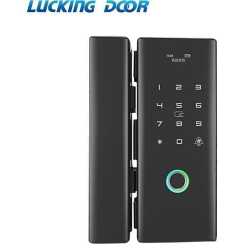 Control Smart Lock Fingerprint RFID Card/Password Eletronic Door Lock for Frameless Glass Push/Sliding Door