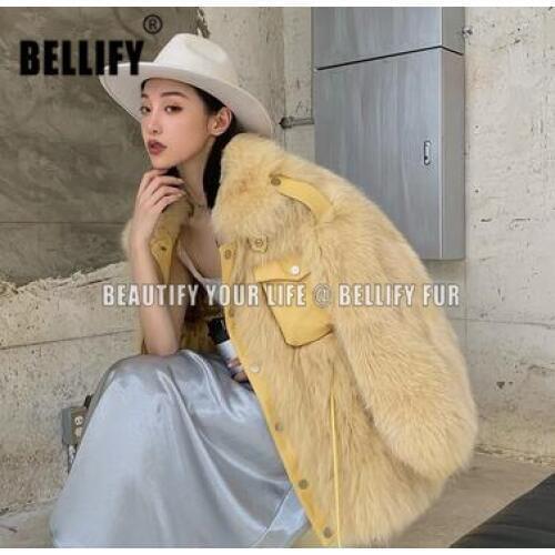 High fashion streetwear New Ladies Natural Long Hair fox fur coats outerwear For Women