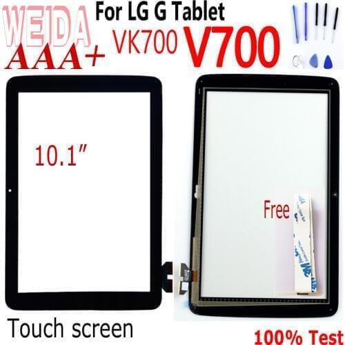 WEIDA 10.1" For LG G Pad V700 VK700 Tablet Touch Screen no LCD with Free Tool Glue for LG V700 Touch screen Panel
