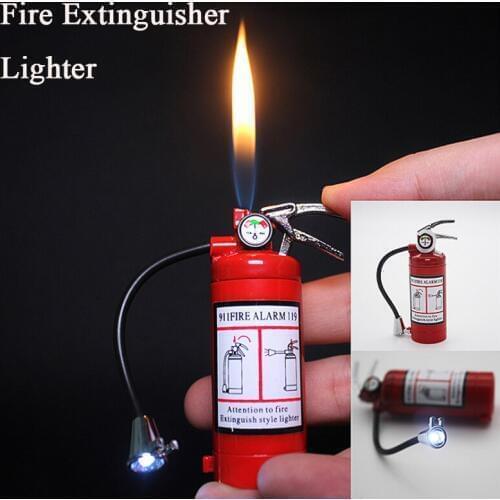 Butane Torch Lighter Refillable Mini Fire Extinguisher Lighters Steampunk Windproof Torch Gas Keychain Lighter Gadgets For Men
