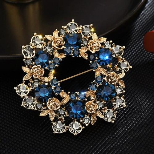 Fashion Austrian Crystal Korean Version Brooch Brooches For Women Dress Accessories Wreath Brooch Pin Atmospheric Brooch Lady