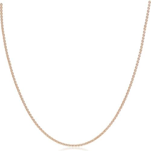14K Solid Gold jewelry 1mm chopin chain necklace for woman