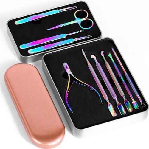 1 Set Stainless Steel Nail Cuticle Clipper Nipper Pusher Spoon UV Gel Dead Skin Remover Manicure Pedicure Nail Art Clean Tools
