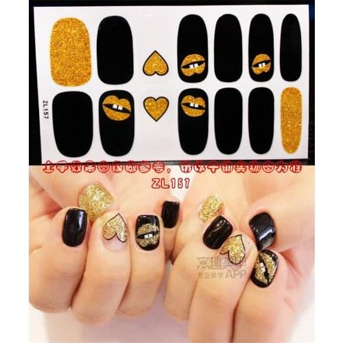 1PC Nail art Full-Cover Sticker Sheet 14tips Sticker Polish Sticker ZL153-186