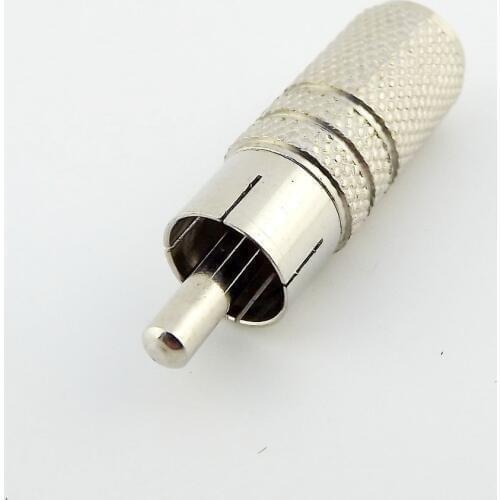 2pcs Nikel Phono RCA Male To Audio AV 3.5mm 1/8" Female Stereo Adapter Connector