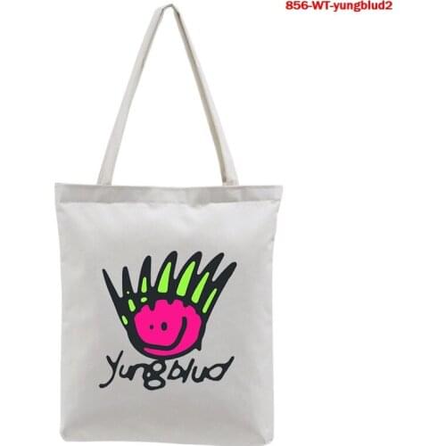 2021 Simple Shopping Bags Shopping Eco Reusable Shoulder Bags Handbag Totes Bag Casual Travel Women Folding Yungblud Print Bags