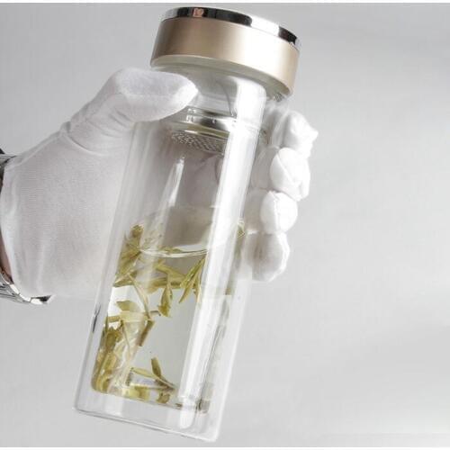280/350ML Chinese Tea Bottle Airtight Drink Bottle Double-Layer Glass Drinking Bottle With Filter Garrafa Free Shipping
