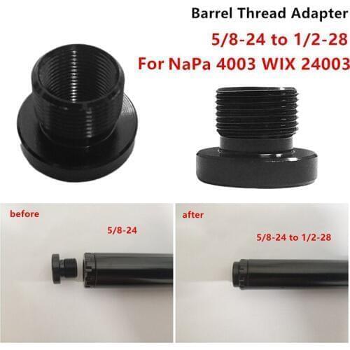 Car Accessories 5/8-24 To 1/2-28 Single Core Car Fuel Filter Titanium Tube Barrel Thread Adapter Convert For NAPA 4003 WIX 24003