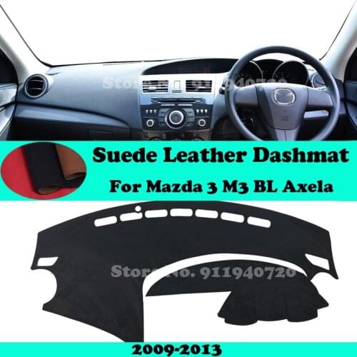 For Mazda 3 M3 BL Axela 2009-2013 Suede Leather Dashmat Dashboard Cover Pad Dash Mat Carpet Car-Styling Accessories LHD RHD