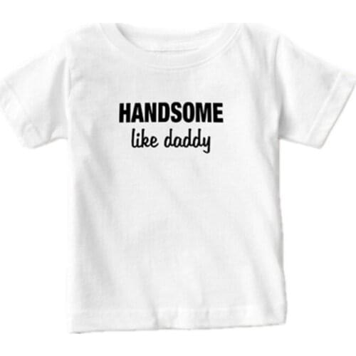 Shirerty Toddler Kids Baby Boy T-shirt Handsome Like Daddy Short Sleeve Tops Casual Summer Baby Clothes 0-10Y BAL599
