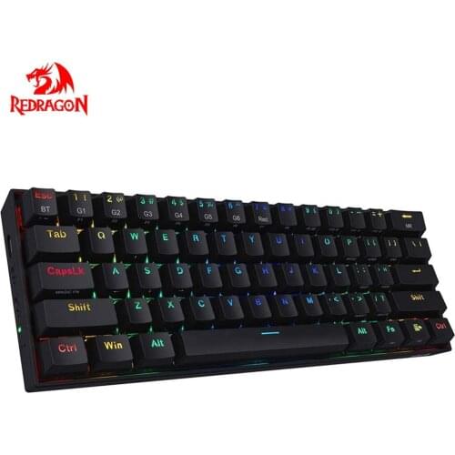 Redragon K530 Draconic 60% Compact RGB Wireless 5.0 Bluetooth 61 Key Mechanical Gaming Keyboard for PC Laptop Cellphone