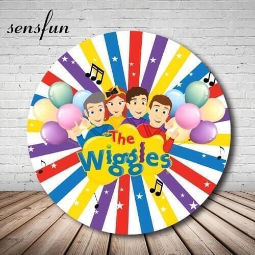 Round Circle Children Birthday Party Photography Backdrop For Kids Colorful Radial Strip Little Stars Balloon Backgrounds