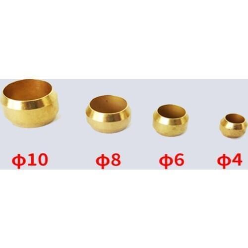 10pc Brass Double Taper Ferrule 4 6 8 10mm Compression Sleeve Seal Ring Fittings Tube Centralized Lubrication System