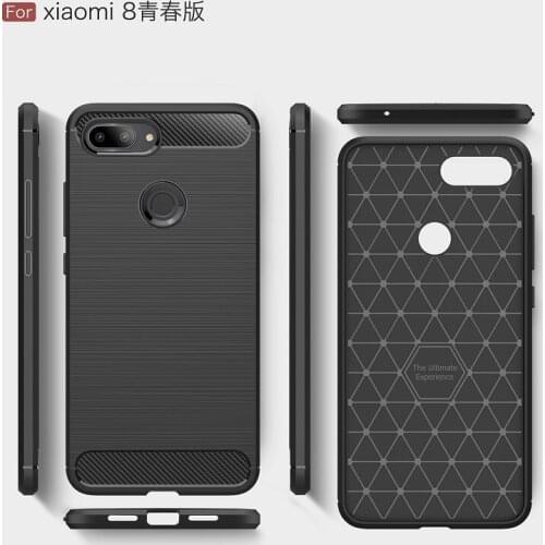 Summer Cases for Xiaomi8 Lite Carbon Fiber heavy duty case for Mi8 Lite back cover DHL Free shipping 50pcs