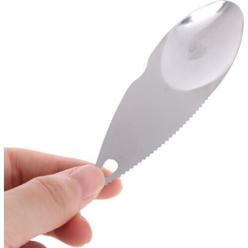 1PCS Stainless Steel Kiwi Blade Kiwifruit Cut Spoon Peeling Dig Spoon Serrated Blade For Shop Kitchen Home Outdoor