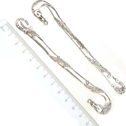 Metal bookmarks diy office supplies school stationery curve hores horseshoe vintage silver fashion jewelry findings 124mm 5pcs
