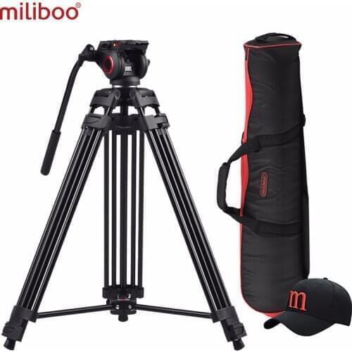 Miliboo Professional Aluminum Portable Video Tripod with Hydraulic Head Digital DSLR Camera Stand Tripod Better Than Manfrotto