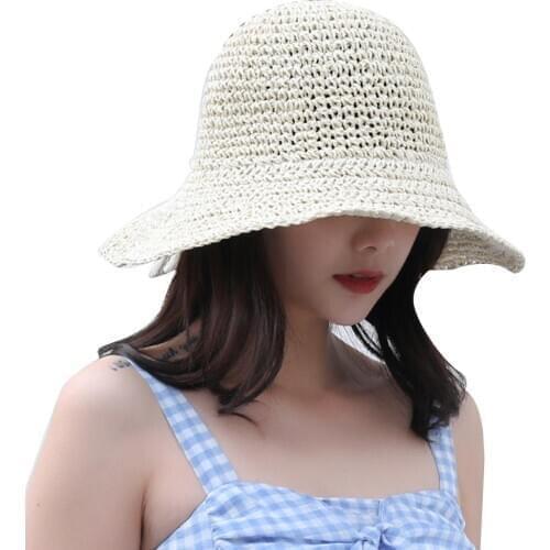 Fashion Women Straw Weave Lace Tie Wide Visor Sun Protection Hat Beach Sunhat Sun Protection Hat Beach Sunhat Sun Protection Hat