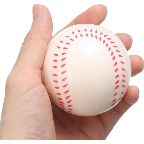 1Pcs Hot Hand Wrist Exercise Ball Baseball Shape Stress Relief Relaxation Squeeze Soft Foam Ball 6.3cm PU Foam Ball