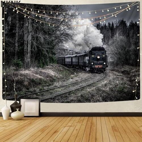 NKNK Brand Train Tapiz Forest Wall Tapestry Cool Tapestries Landscape Home Tapestrys Wall Hanging Boho decor Witchcraft New