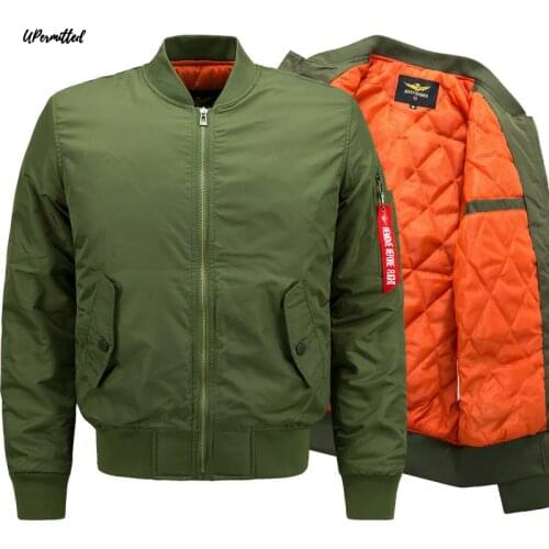 2021 New Autumn Winter Men Bomber Military Jackets Classic Vintage Basic Pilot Coats Warm Cotton Man Motorcycle Plus Size Tops