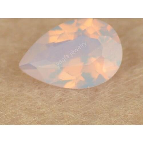 Wholesale 5A 2x3~13x18mm Pear Teardrop Shape Cut Lab Nano Pink Opal Stone Synthetic Gems For Jewelry Wax Setting