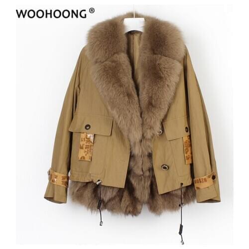 Winter New Real Fur Coat Fox Fur Coat Women Parka Two-piece Suit Thick Warm Korean Fashion Streetwear