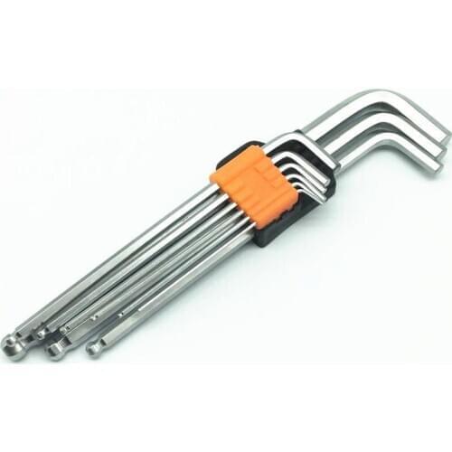 Durable Ball 9PCS a lot End Hex Wrench Allen Key Hand Tools Metric Allen Nickel Plating 1.5mm-10mm Hexagon Keys
