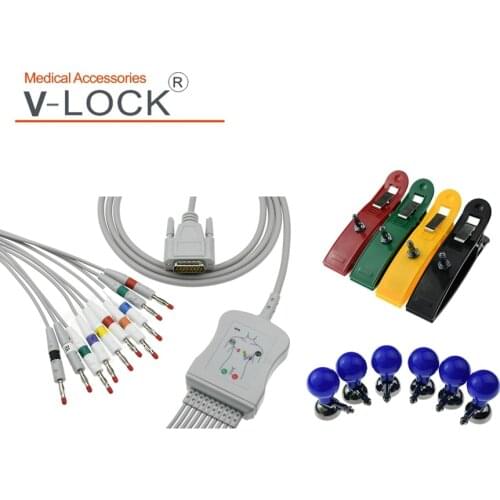 B type good quality Nihon kohden EKG Cable with suction and clamp EKG electrode