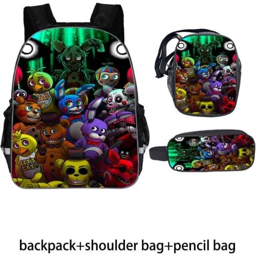 3 PCS/Set Five Night at Freddy Backpack Boy Girl School Bag Children Teenager Daily Travel Backpack Kids Gift Schoolbags Mochila