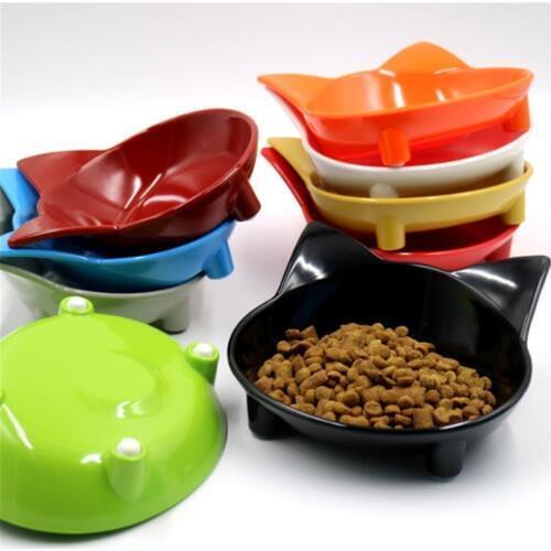 Cute Cat Shaped Pet Bowl Anti-Slip Single Food Bowls Puppy Feeding Drinking Water Bowl Cat Feeder Pets Supplies