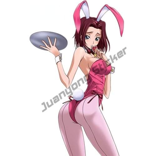 Sexy Bunny Girl Car Stickers Anime Kallen Stadtfeld Window Bumper Truck Yacht Scratch-Proof Vinyl Decals Car Styling KK13x8cm