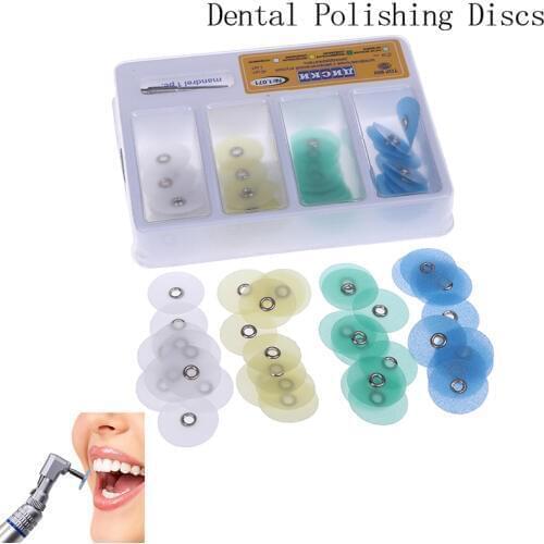 10/40 Pcs Dental Finishing and Polishing Discs Set Metal Bush Composite Finishing Contouring Kit Dental Tool