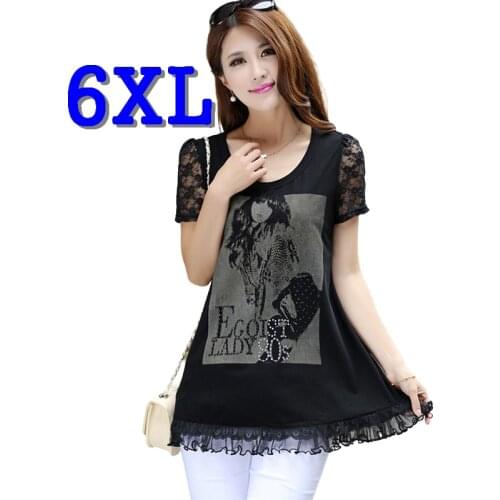 Tops Women T-shirts tishert Woman Clothing Free Shipping 2021 Summer Style Plus Size 5XL 6XL Top Oversized t shirt women clothes