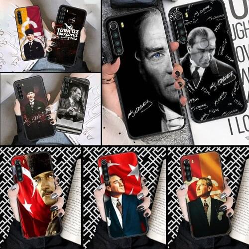 Turkey Mustafa Kemal Ataturk Phone case For Xiaomi Redmi Note 7 7A 8 8T 9 9A 9S 10 K30 Pro Ultra black trend prime 3D hoesjes