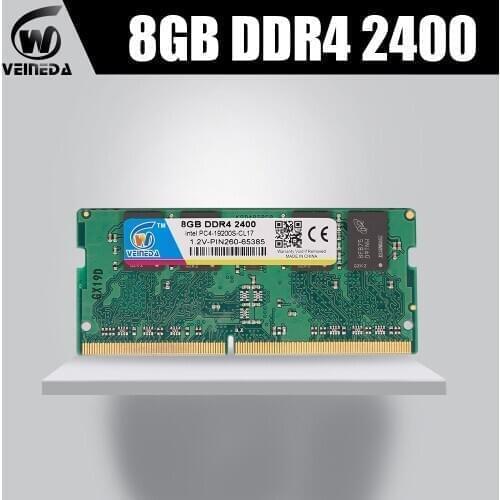 VEINEDA Laptop Memory DDR4 RAM 4GB 8GB 2133 2400 2666MHZ PC4-17000 Laptop SO-DIMM Memory RAM 1.2V 260PIN