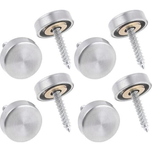 16 mm Stainless Steel Mirror Nails Screw Cap (8 Pieces)