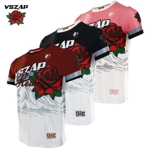 VSZAP Comprehensive Combat Sports Short Sleeve T-shirt Rose MMA Short Sleeve Baseball Fight Thai Boxing Fitness Suit For Men