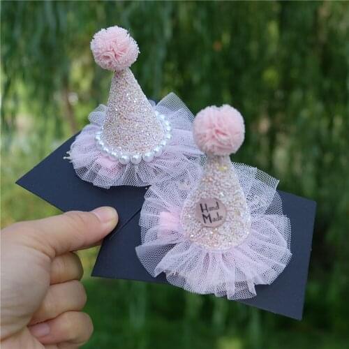 Girls Crown Hair Clips Wedding Children Princess Lace Pearl Hairpins Christmas and Birthday Party Barrettes Kids Hair Accessoies