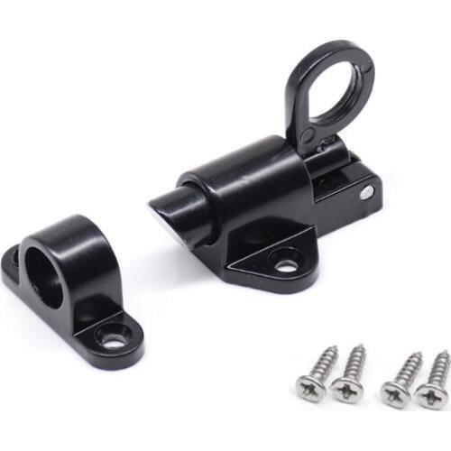2pcs/lot Aluminum Alloy Door Latch Lock Window Gate Security Pull Ring Spring Bounce Door Bolt Safety Latch Hasp Automatic Lock