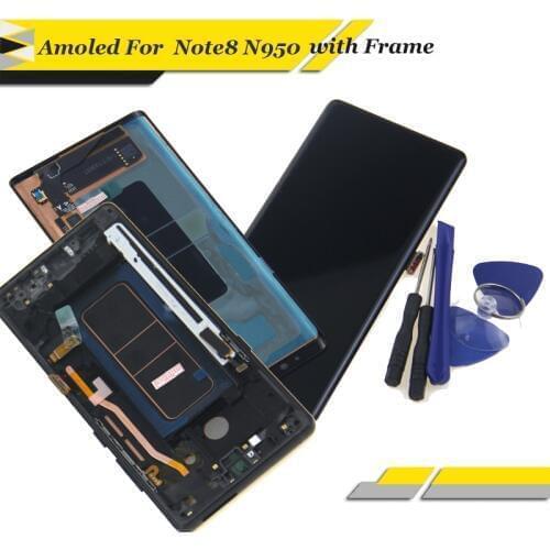 AMOLED LCD Display For SAMSUNG Galaxy NOTE8 LCD N9500 N9500F LCD Display Touch Screen Replacement Parts with frame