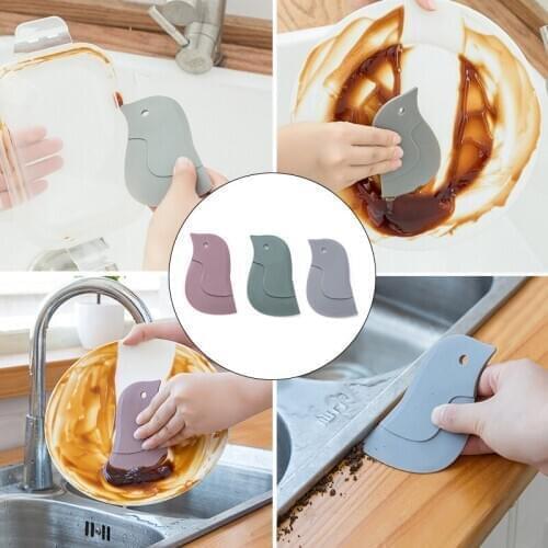 1pc Cute Soft Scraper Baking Tool Multi-function Scraper Oil Plate Scraping Cleaning Tools Window Cleaner Kitchen Cocina
