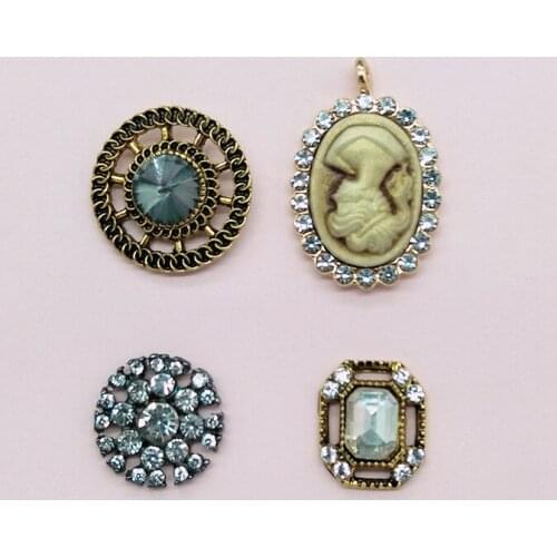 10pcs Alloy diamond round oval flower plate diamond buckle rhinestone bridal headdress shoes clothes bag diy jewelry accessories