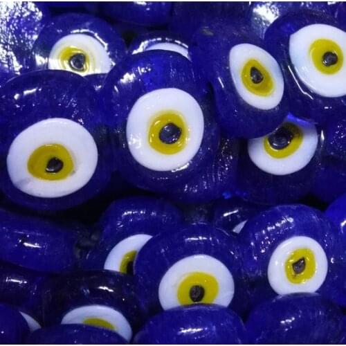 10Adet Navy Blue Glass Evil eye bead decorative objects Декоративные элементы Objetos decorativos