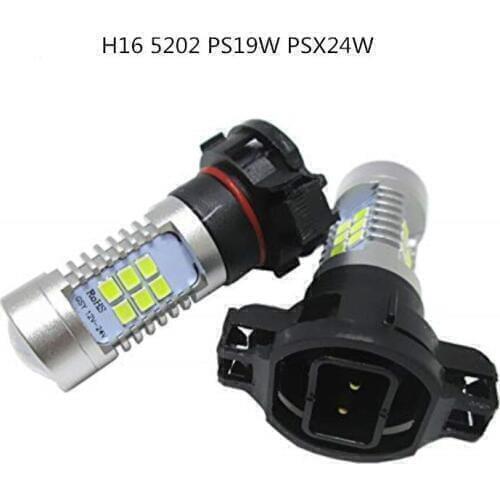 2PCS ampoule Error Free High Quality H16 5202 PS19W PSX24W 6000K White LED Headlight Bulbs Fog Light DRL Lampadas