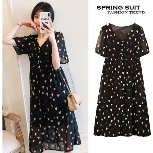 2021 Summer France Style Elegant Dot printed Chiffon Maternity Dress A Line Slim Clothes for Pregnant Women Thin Pregnancy