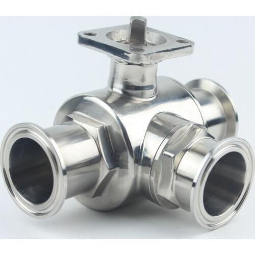 3/4"19mm 304/316 Stainless Steel Sanitary T/L Port Tri Clamp Ball Valve Homebrew No Actuator 229 PSI