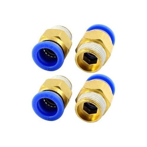 3/8PT Thread 12mm Tube Dia Pneumatic Straight Quick Fitting Connector 4PCS