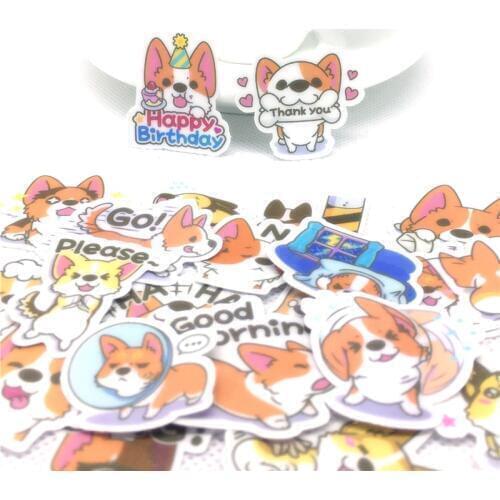 36 Pcs Meng Anime Cochin Dog Sticker for kids toys book phone Luggage Home Decor Fashion Vinyl Decals DIY Stickers scrapbooking