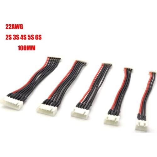5PCS 100MM RC Lipo Battery 2s 3s 4s 5s 6s 22AWG Balance Charger Cable Extension For IMAX B3 B6 RC Model Lipo Battery Drone